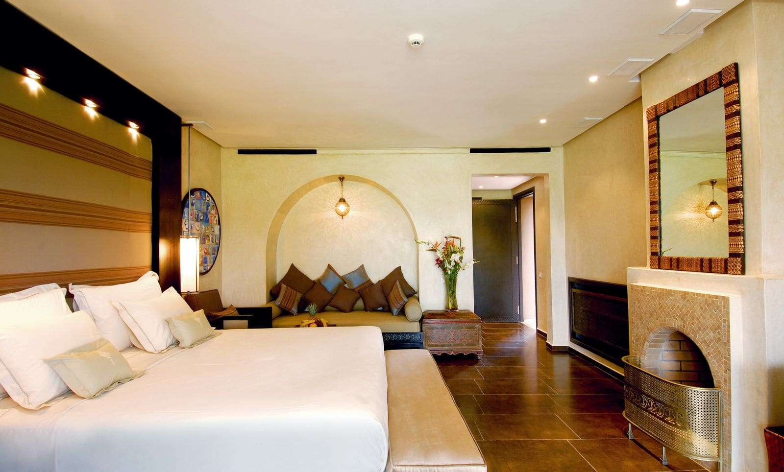 Luxury hotel room with a modern interior design