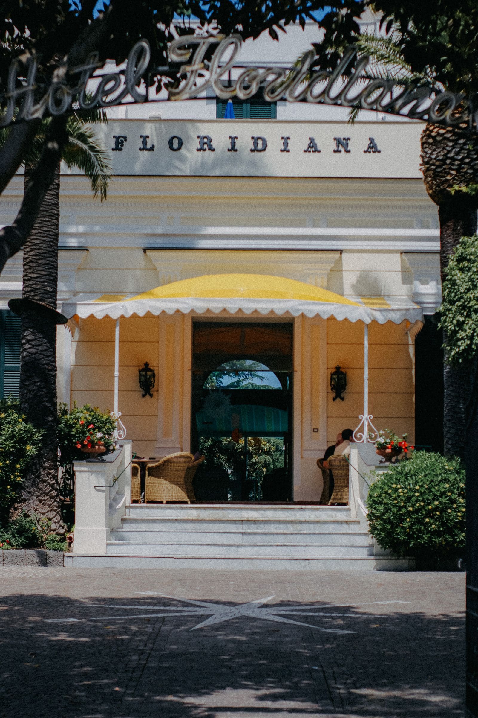 Elegant entrance canopy of a luxury hotel