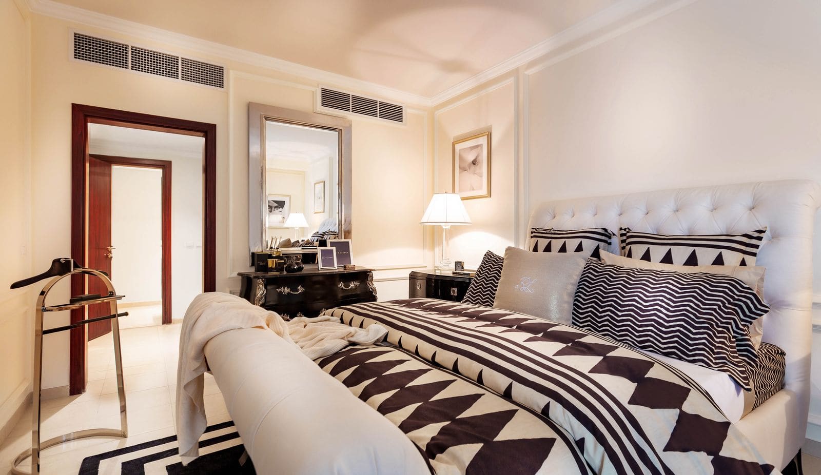 Luxury bedroom interior with modern decor