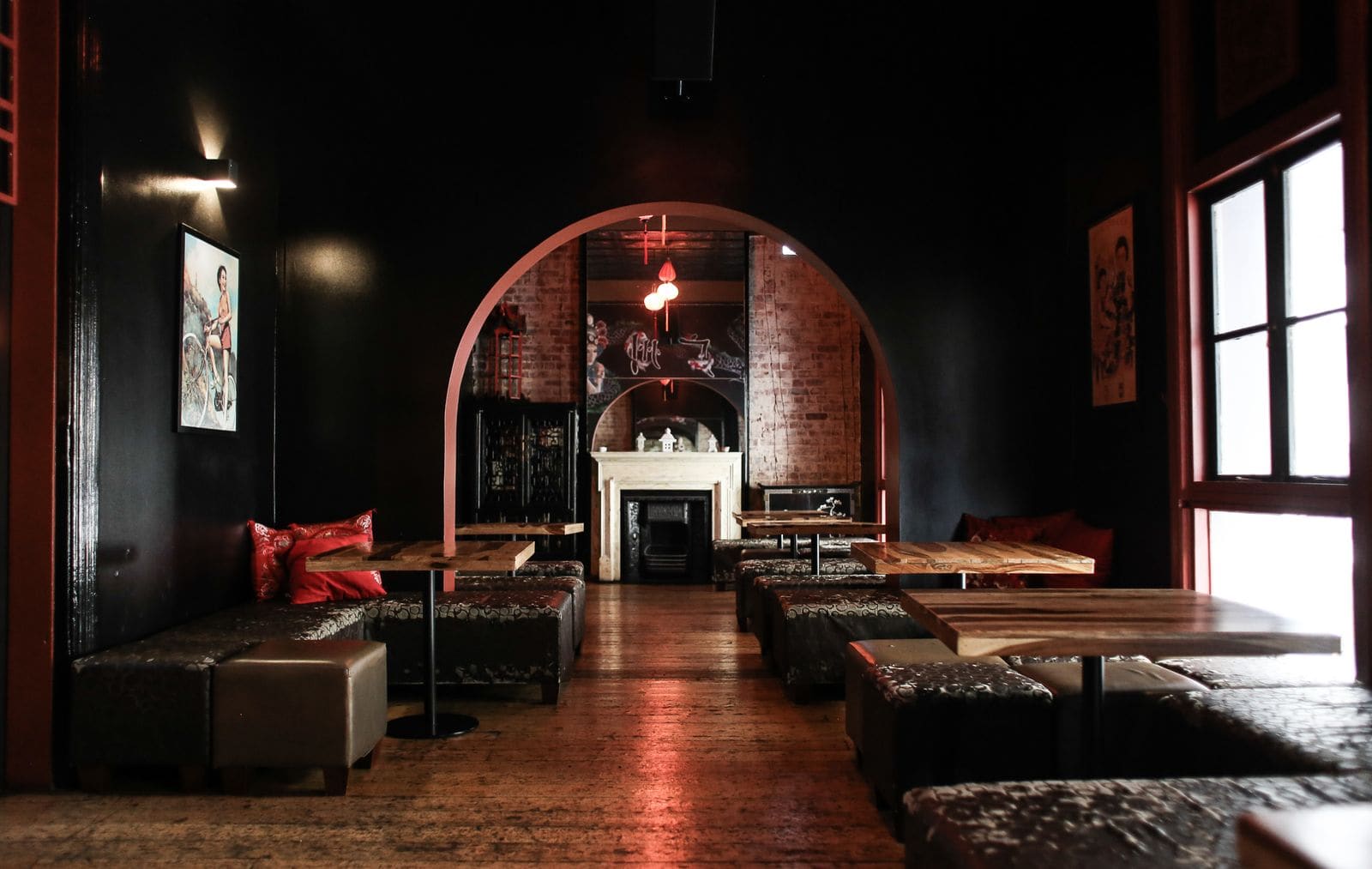 Interior design of a bar and restaurant