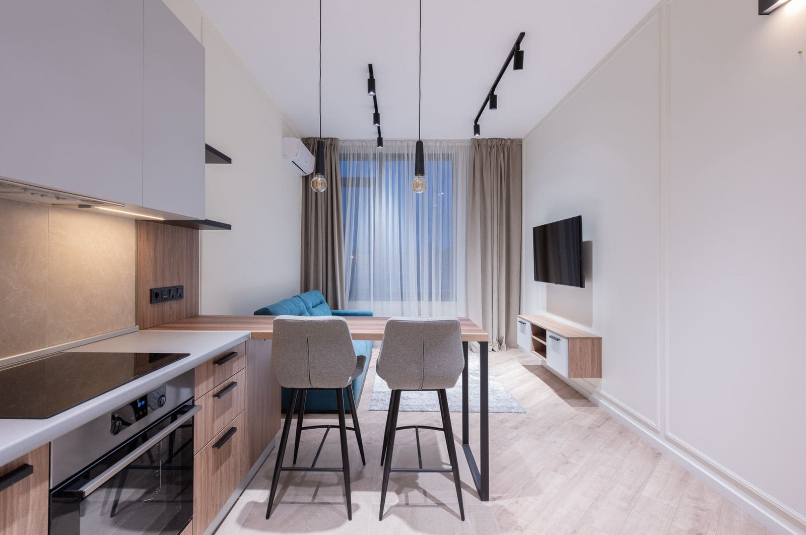 Interior of a modern spacious studio